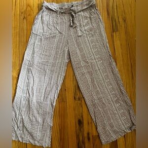 Mauve colored patterned palazzo pants
